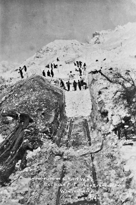 Snowslide near Kennecott